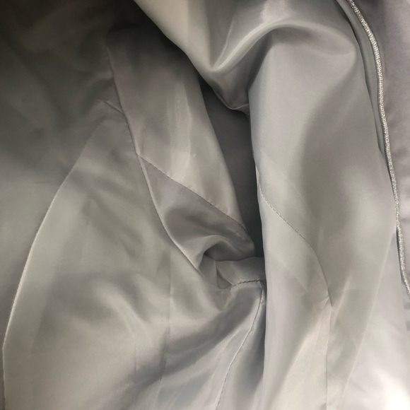 Ann Taylor LOFT Grey Lined Semi Fitted Career Blazer Size 8 Stretch Avant Garde - Picture 8 of 9